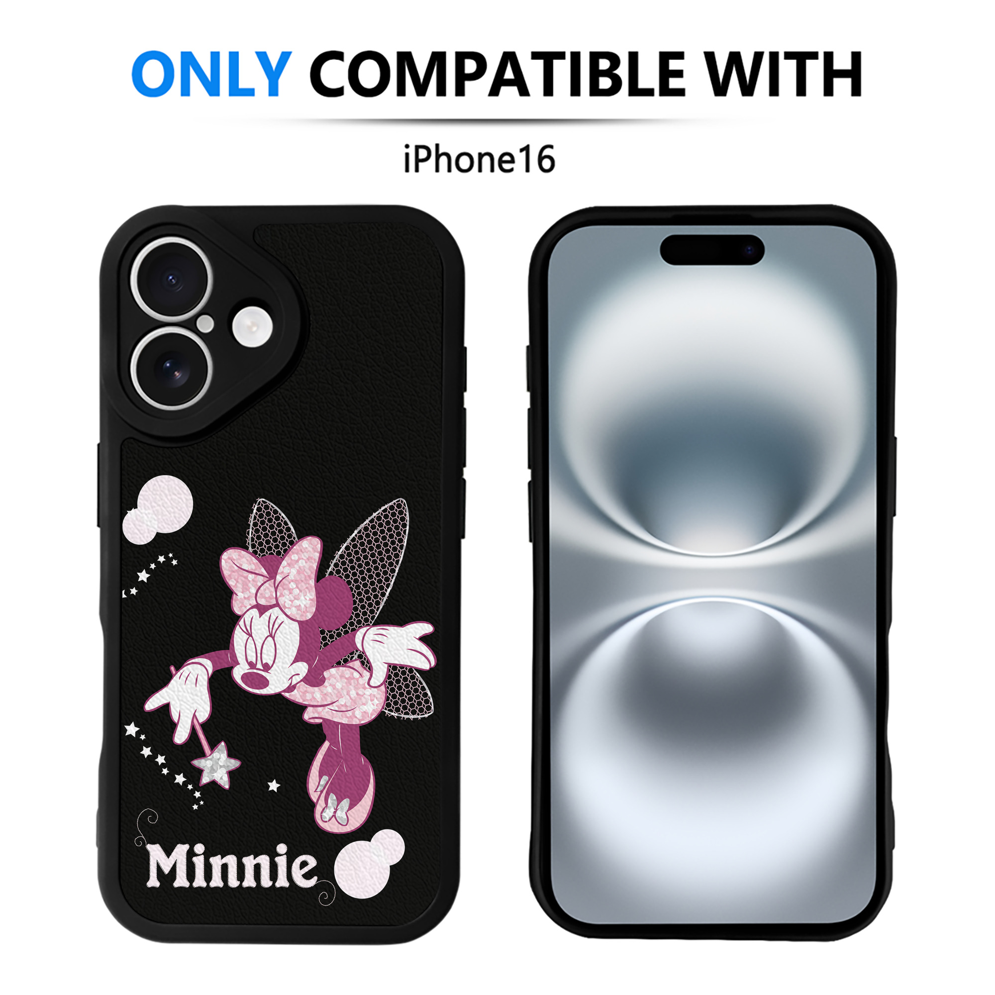 （画像用） ミッキーマウス Mickey Mouse 【iPhone 16シリーズ対応】シリコンスマホケース（レザー調） 材質：シリコン